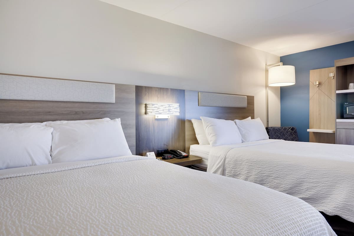 Standard Room, 2 Queen Beds | Desk, laptop workspace, blackout drapes, iron/ironing board