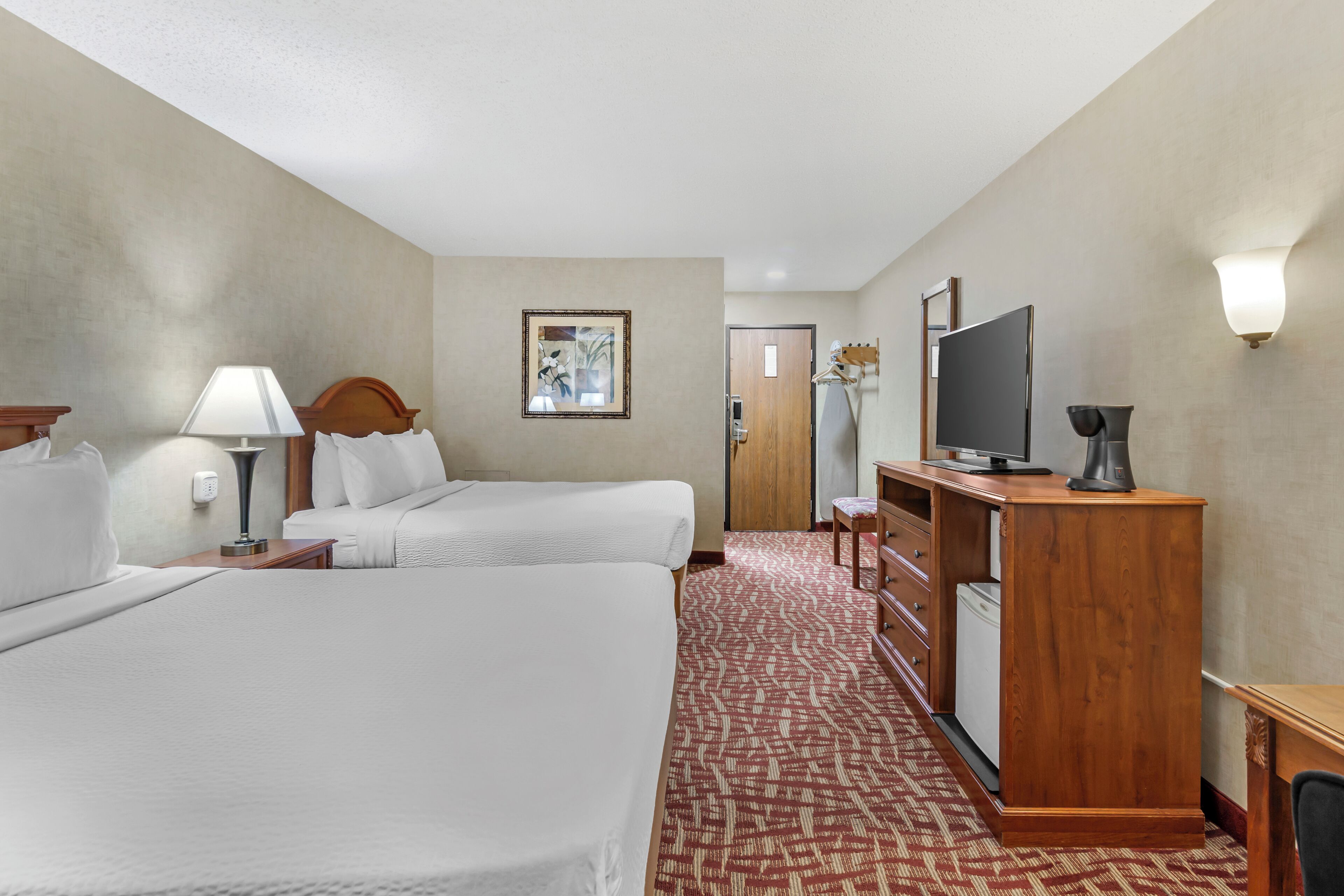 Standard Room, 2 Queen Beds, Non Smoking | Desk, laptop workspace, blackout drapes, soundproofing