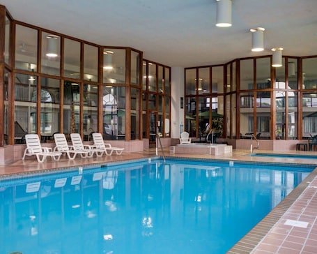 Indoor pool, open 9:00 AM to 11:00 PM, sun loungers
