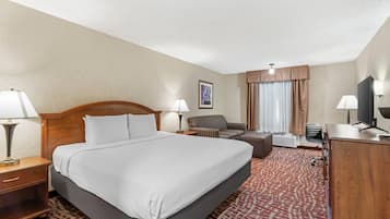 Room, 1 King Bed, Non Smoking (Upgrade) | Desk, laptop workspace, blackout curtains, soundproofing