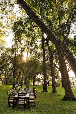 Breakfast, lunch and dinner served . A'Zambezi River Lodge