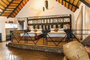 Egyptian cotton sheets, premium bedding, desk, laptop workspace - Lodge at The Ancient City (Masvingo)
