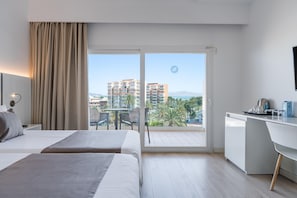Superior Double Room, Balcony, Partial Sea View | Desk, free WiFi, bed sheets - Hotel THB El Cid - Adults Only (Palma de Mallorca)