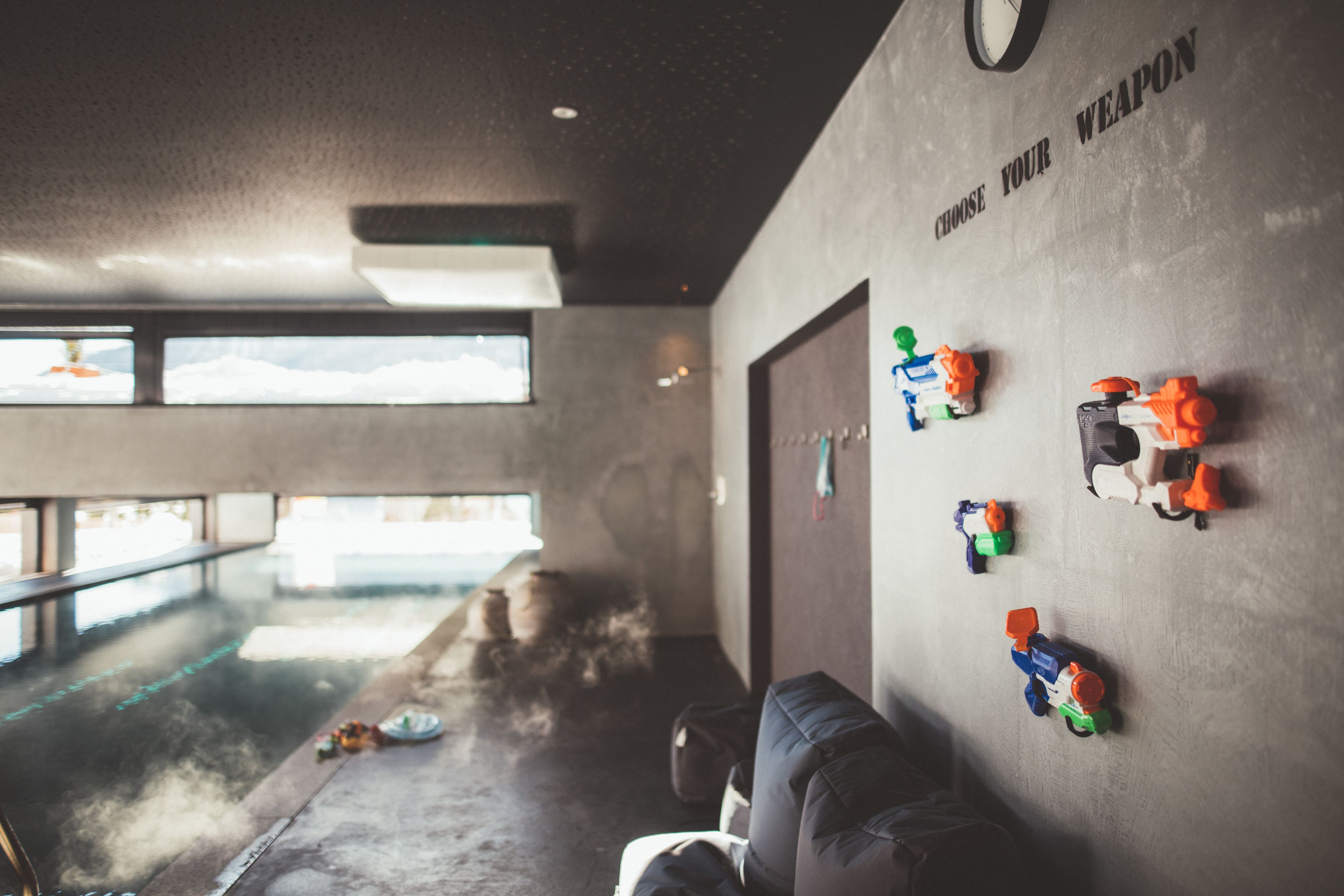 Indoor pool, open 7:00 AM to 10:00 PM, pool loungers