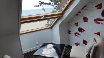 Tremannsrom, sjøutsikt | Safe på rommet, strykejern/-brett, wi-fi (inkludert) og sengetøy