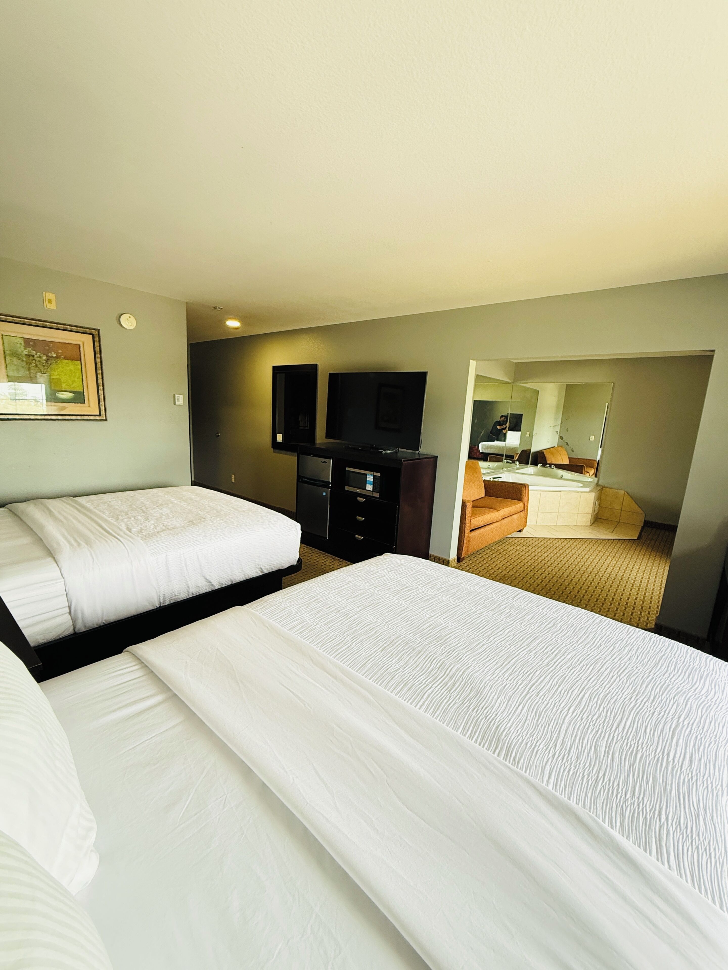 Family Suite, 2 Queen Beds, Non Smoking | Premium bedding, desk, laptop workspace, blackout drapes
