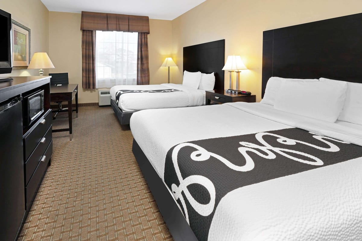 Room, 2 Queen Beds, Non Smoking | Premium bedding, desk, blackout drapes, iron/ironing board