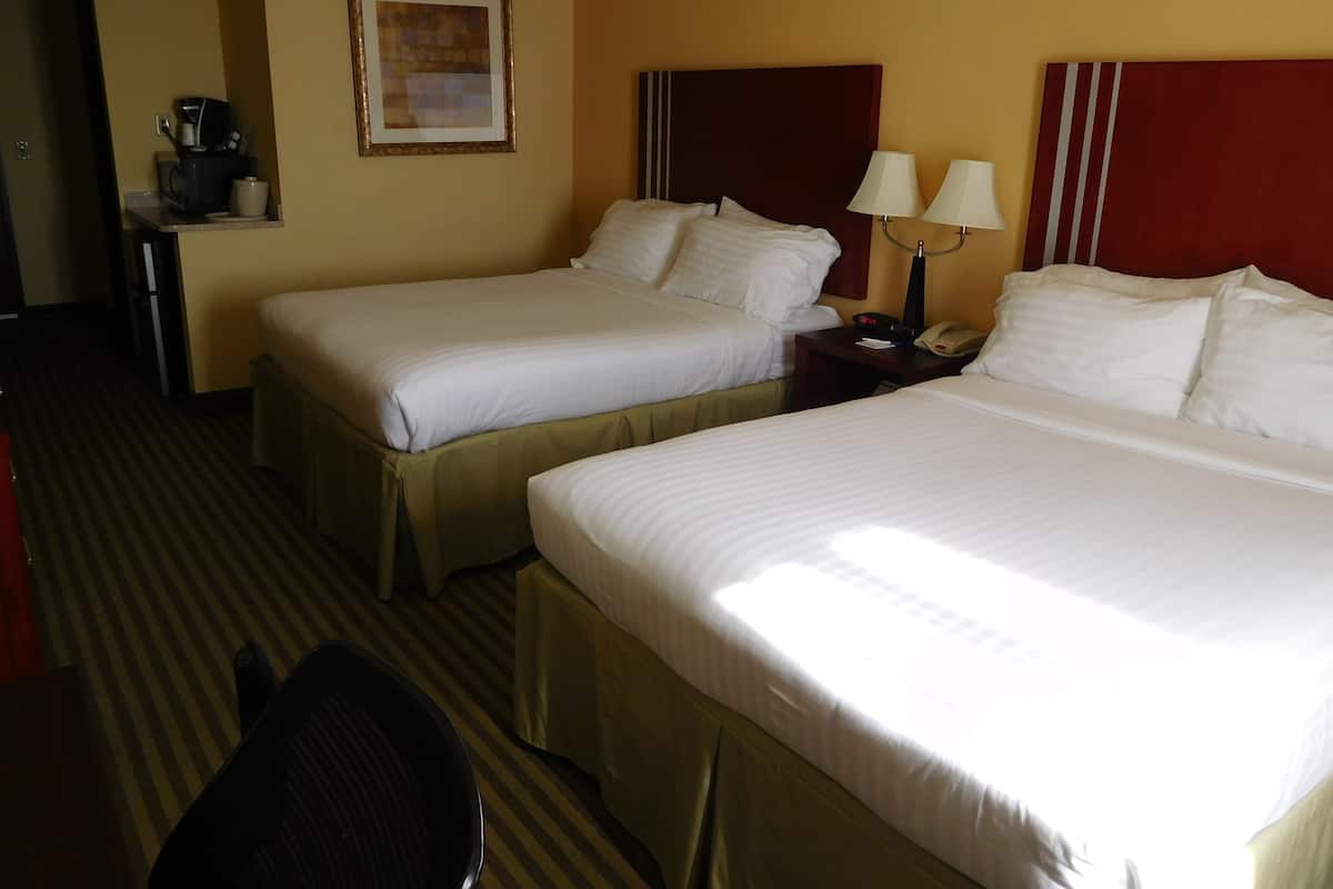 Standard Room, 2 Queen Beds, Non Smoking | In-room safe, desk, iron/ironing board, cribs/infant beds