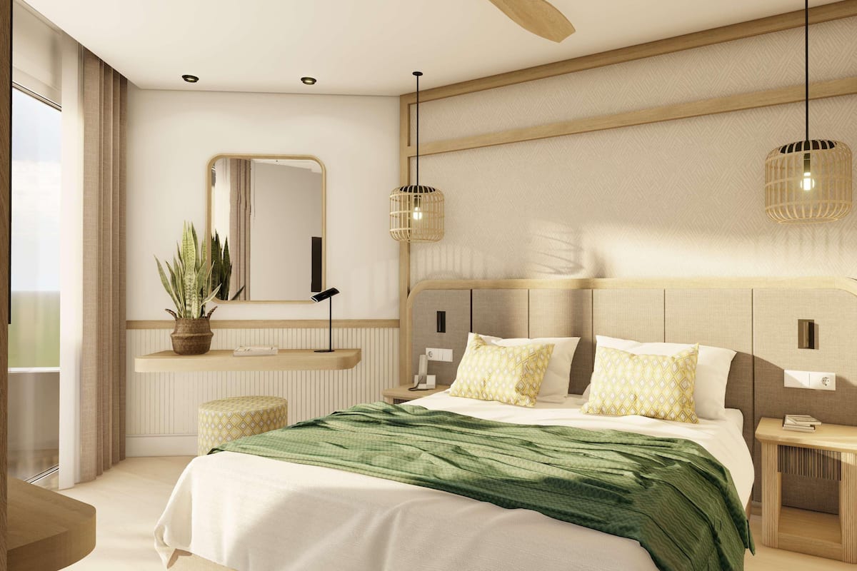 1 dormitorio, caja fuerte, espacio para trabajar con un portátil