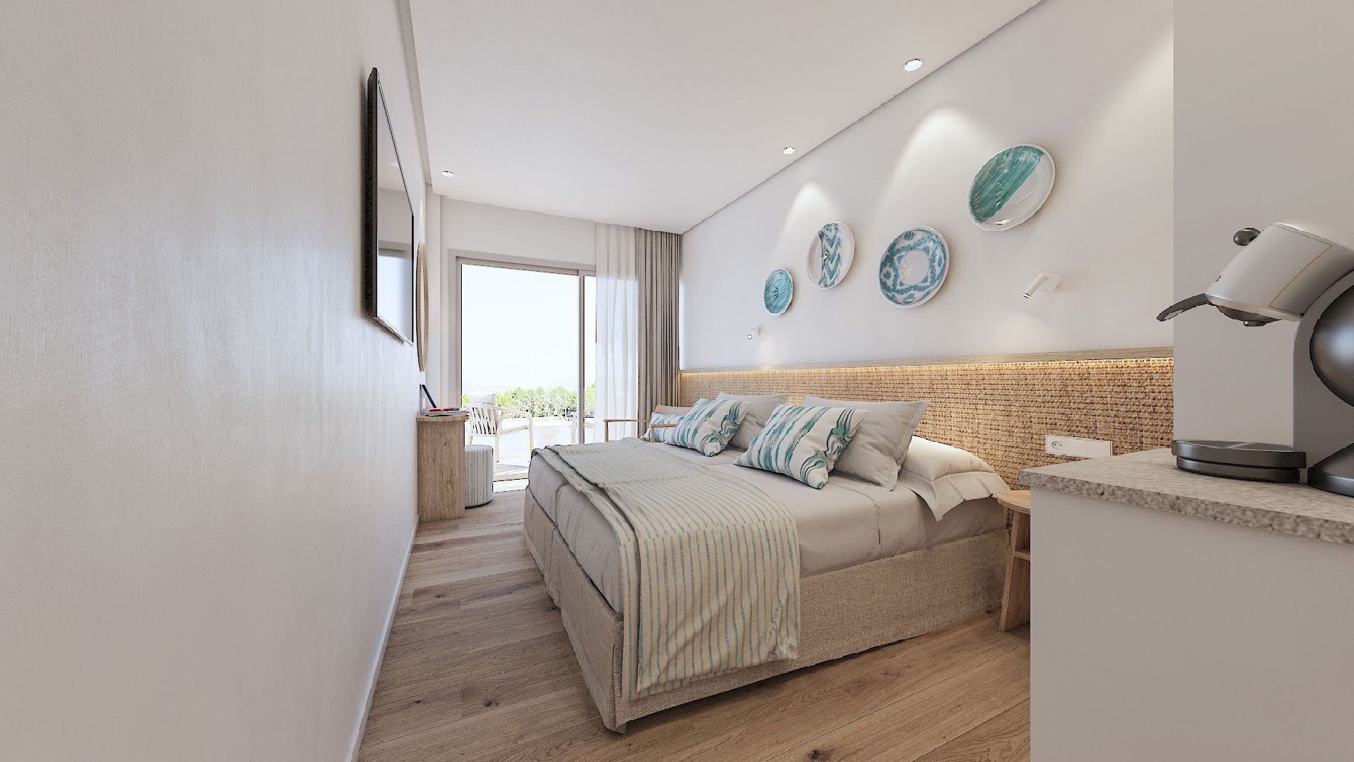 Een bureau, wifi (toeslag), beddengoed