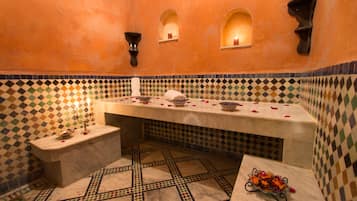 Steam room, Turkish bath, body scrubs, massages