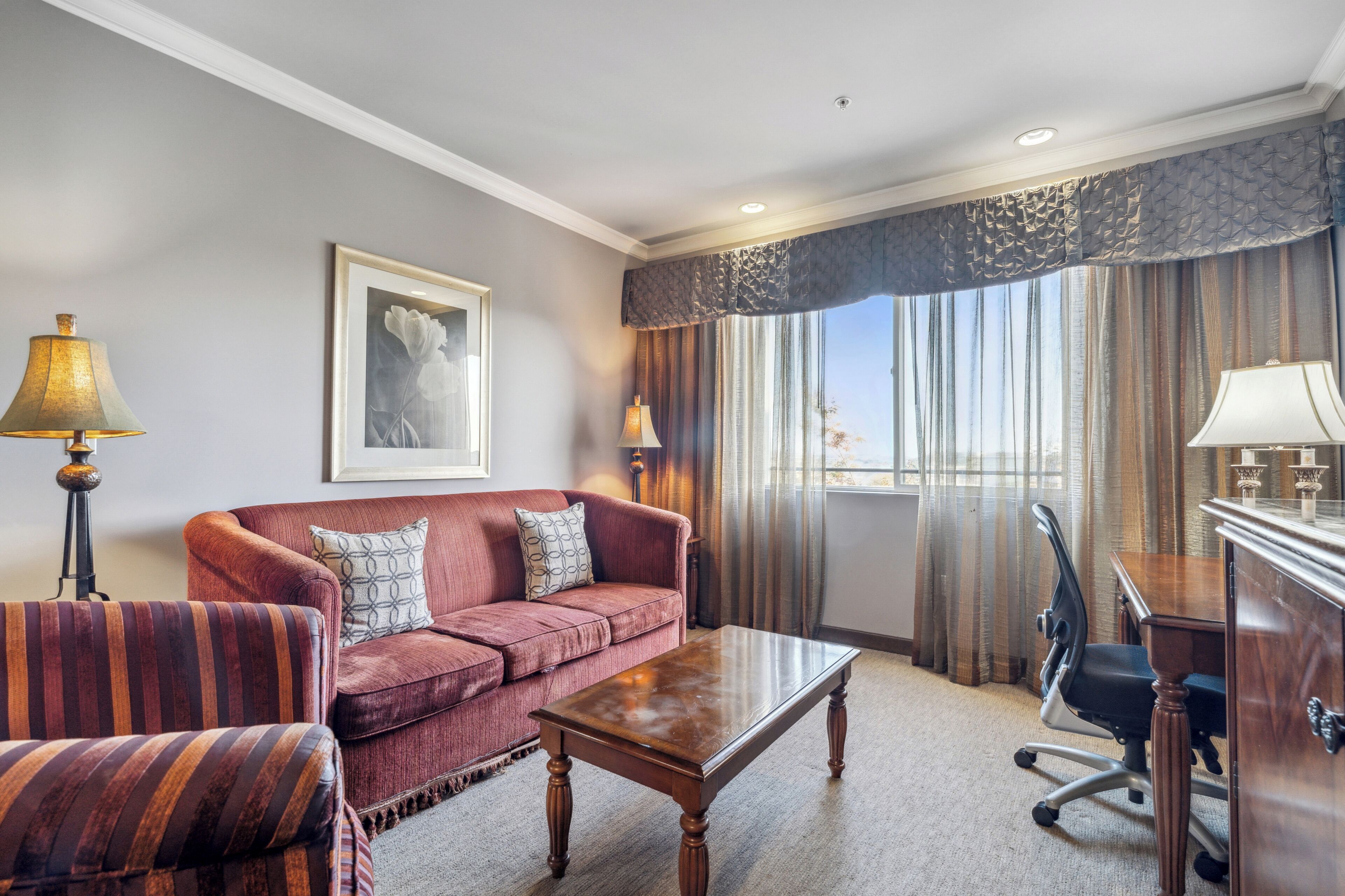 king suite with living room | 1 bedroom, premium bedding, pillow-top beds, in-room safe