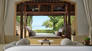 Vila, 1 quarto, vista para o mar | 1 quarto, roupas de cama premium, edredons de pluma