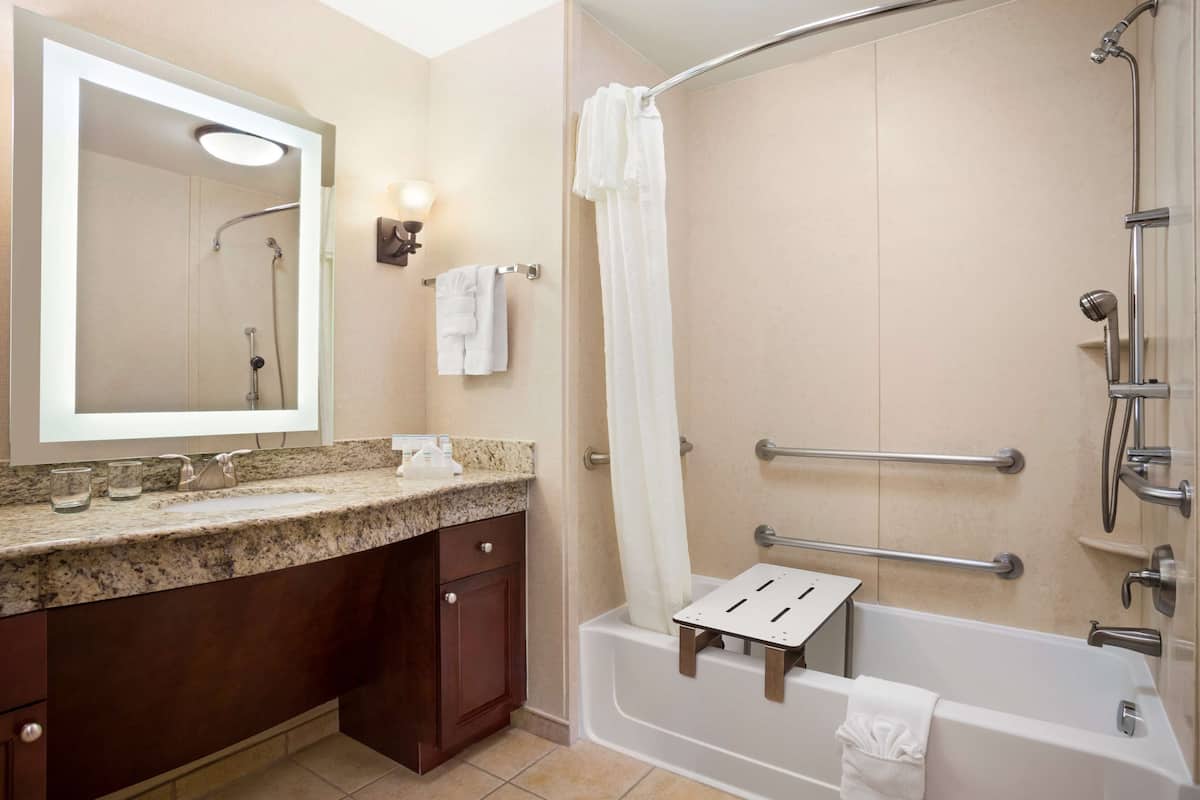 Baño | Tina con regadera, amenidades de baño gratuitas, secadora de cabello