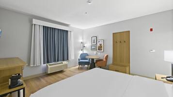 Desk, iron/ironing board, WiFi (free), alarm clocks