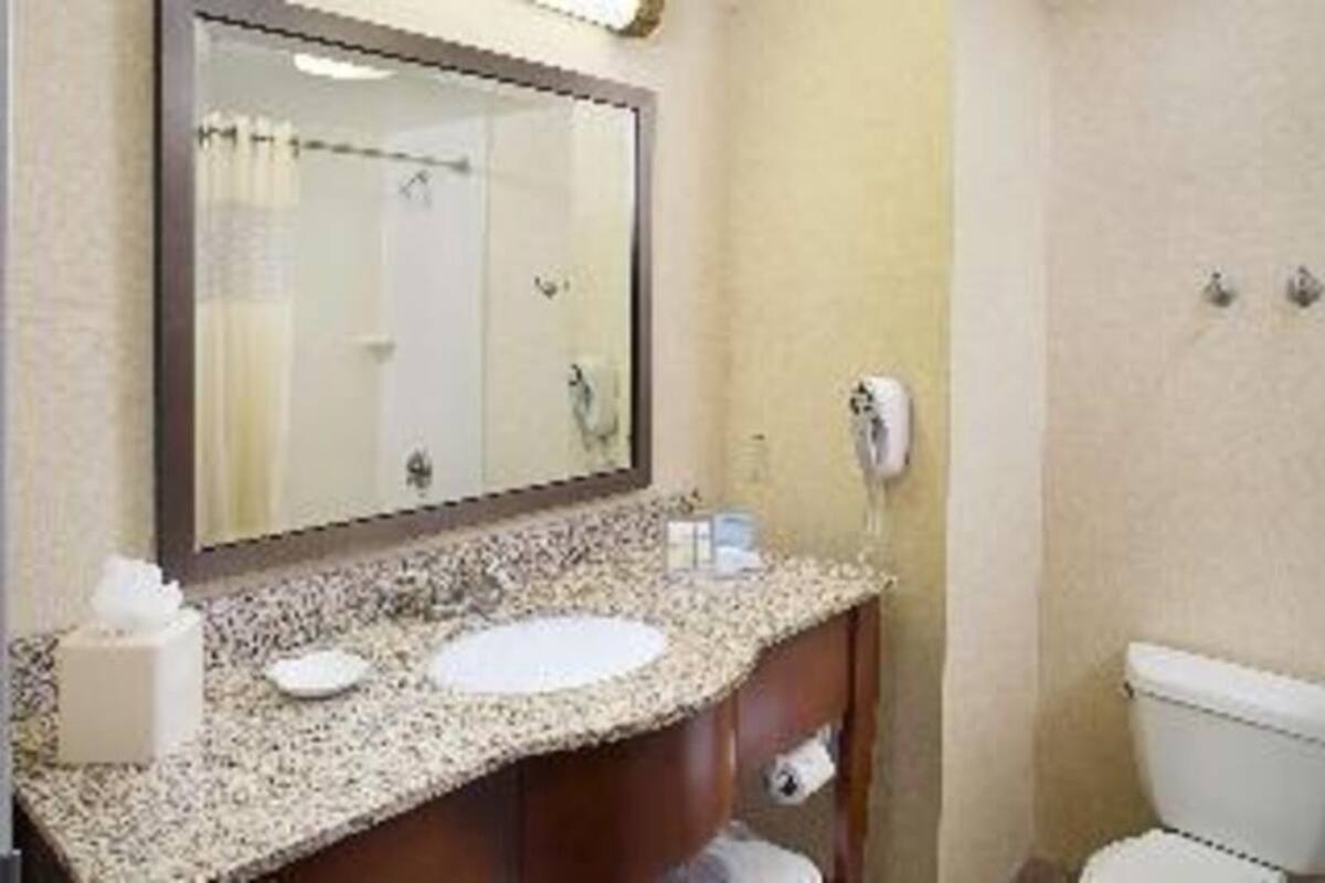 Bathtub, hair dryer, towels