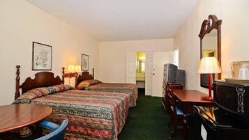 Standard Room, 2 Double Beds | Desk, blackout drapes, iron/ironing board, free WiFi