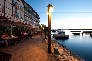 Breakfast, lunch, dinner served; beach views