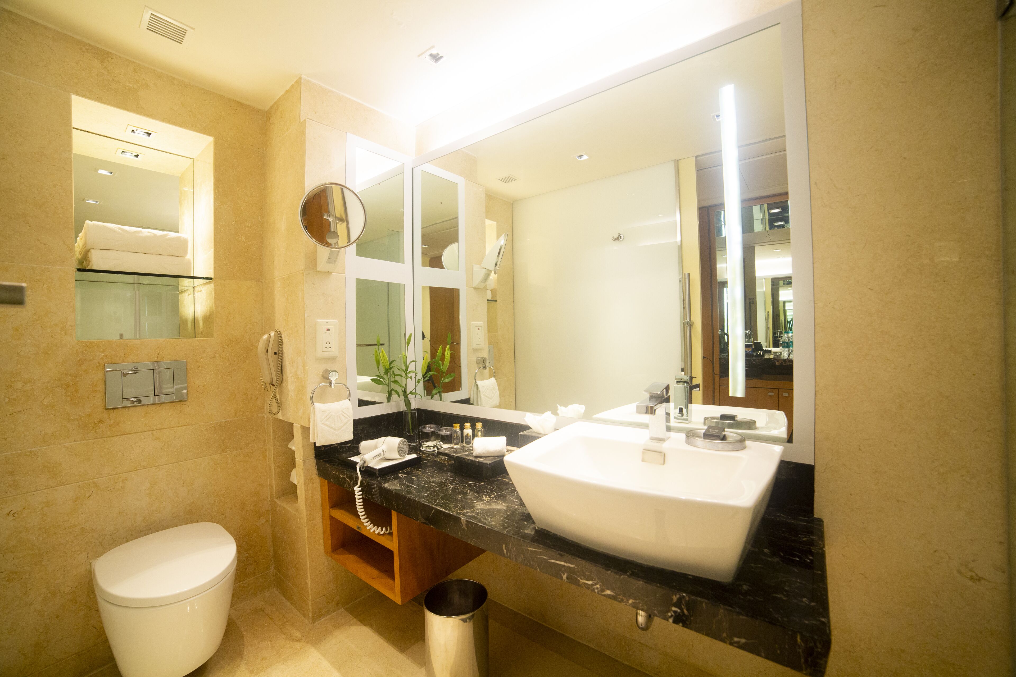 shower, free toiletries, hair dryer, dressing gowns