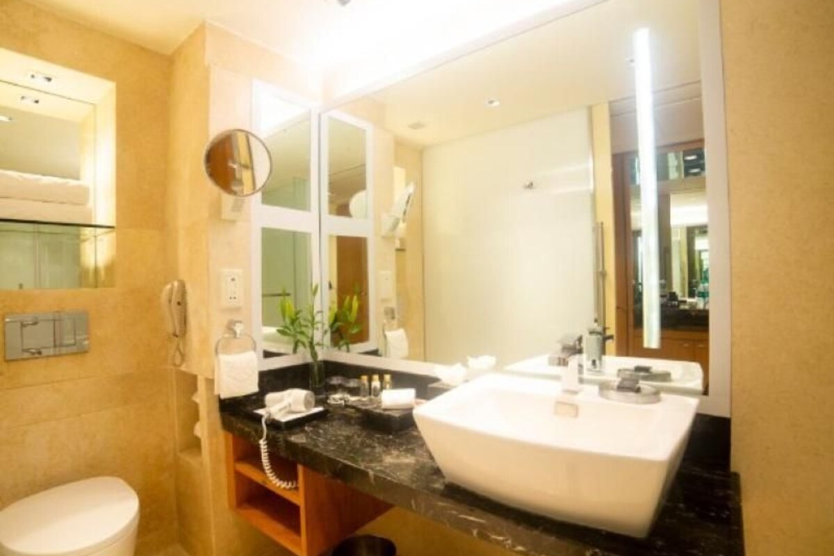 Bathroom | Shower, free toiletries, hair dryer, bathrobes