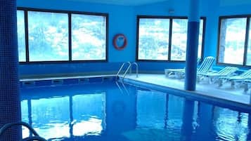 Indoor pool, outdoor pool, open 8:00 AM to 8:00 PM, sun loungers