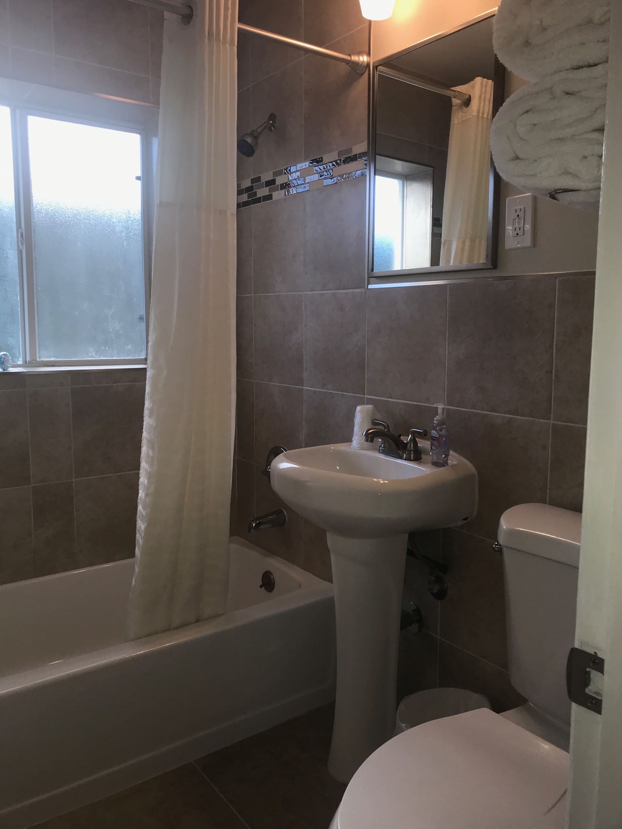 free toiletries, hair dryer, towels, soap