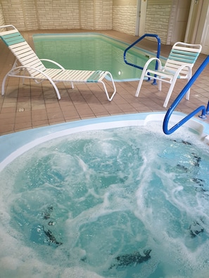 Indoor pool, open 8:30 AM to 10:30 PM, sun loungers