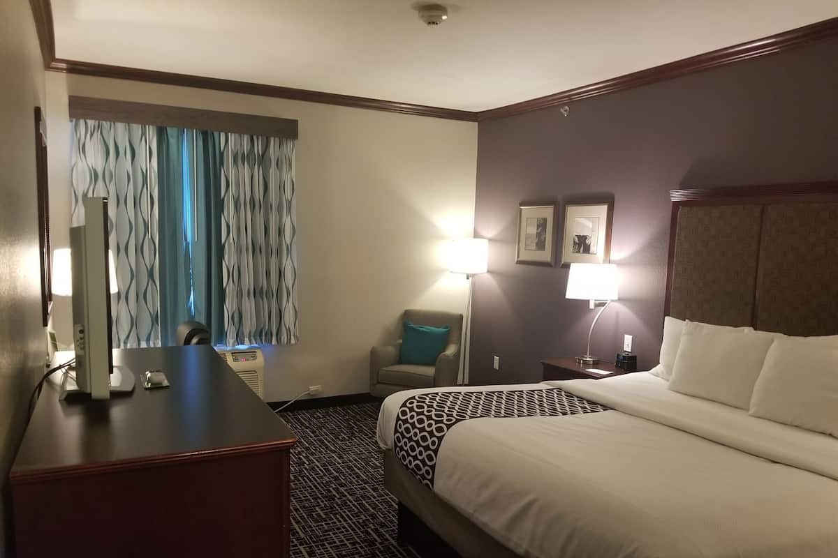 Premium bedding, desk, blackout curtains, iron/ironing board