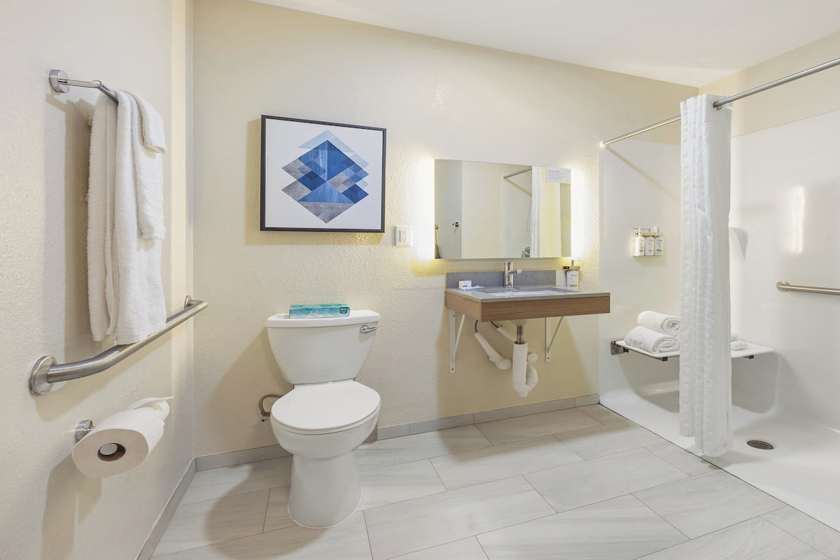 Studio Suite, 2 Double Beds, Accessible (Mobility, Roll-In Shower) | In-room safe, iron/ironing board, WiFi (free), bed sheets