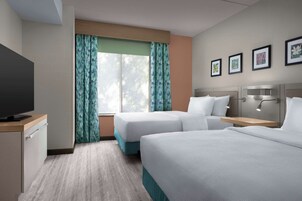 Junior Suite, 2 Queen Beds | Premium bedding, in-room safe, desk, iron/ironing board