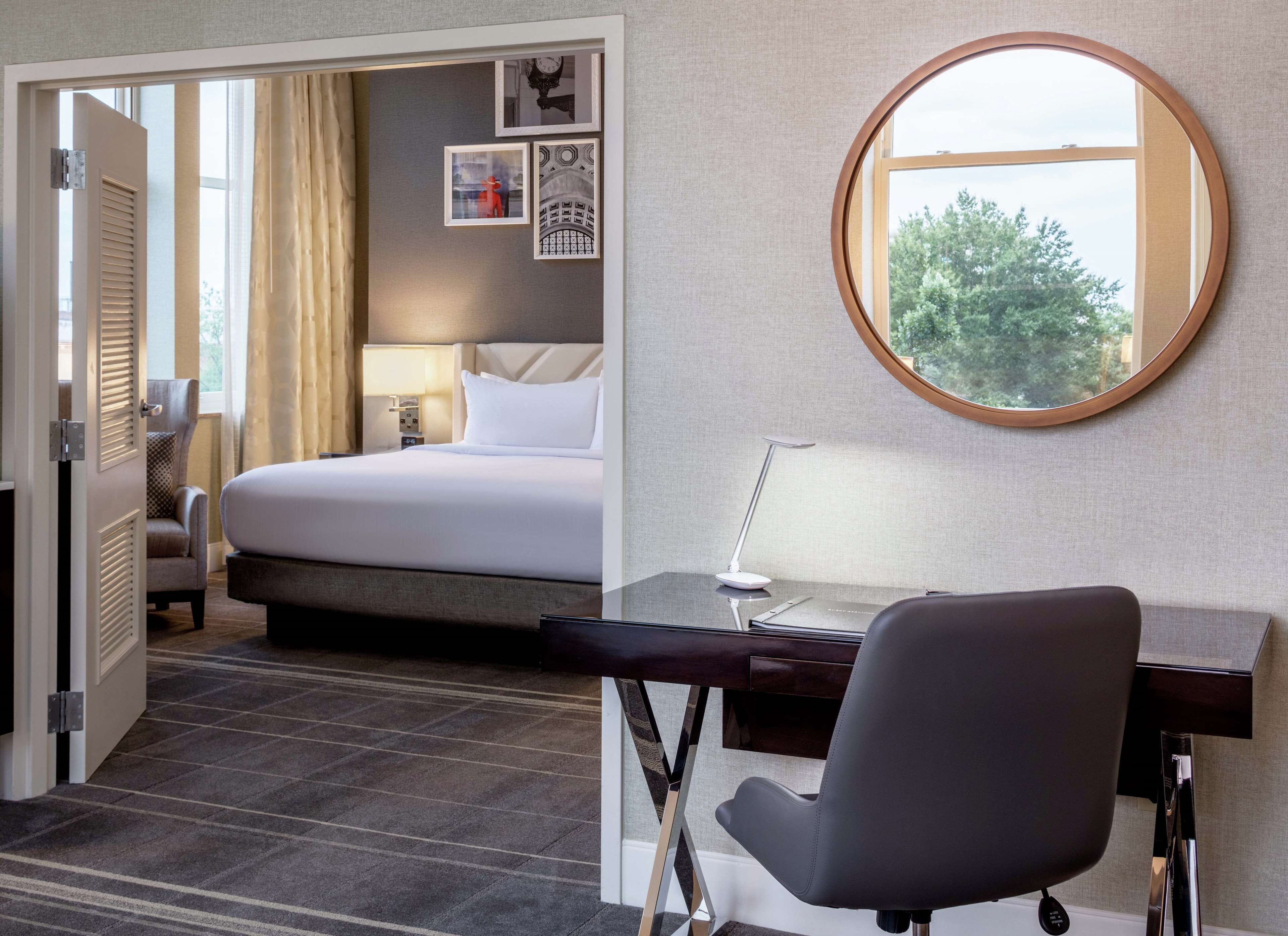 Premium bedding, down comforters, pillowtop beds, in-room safe