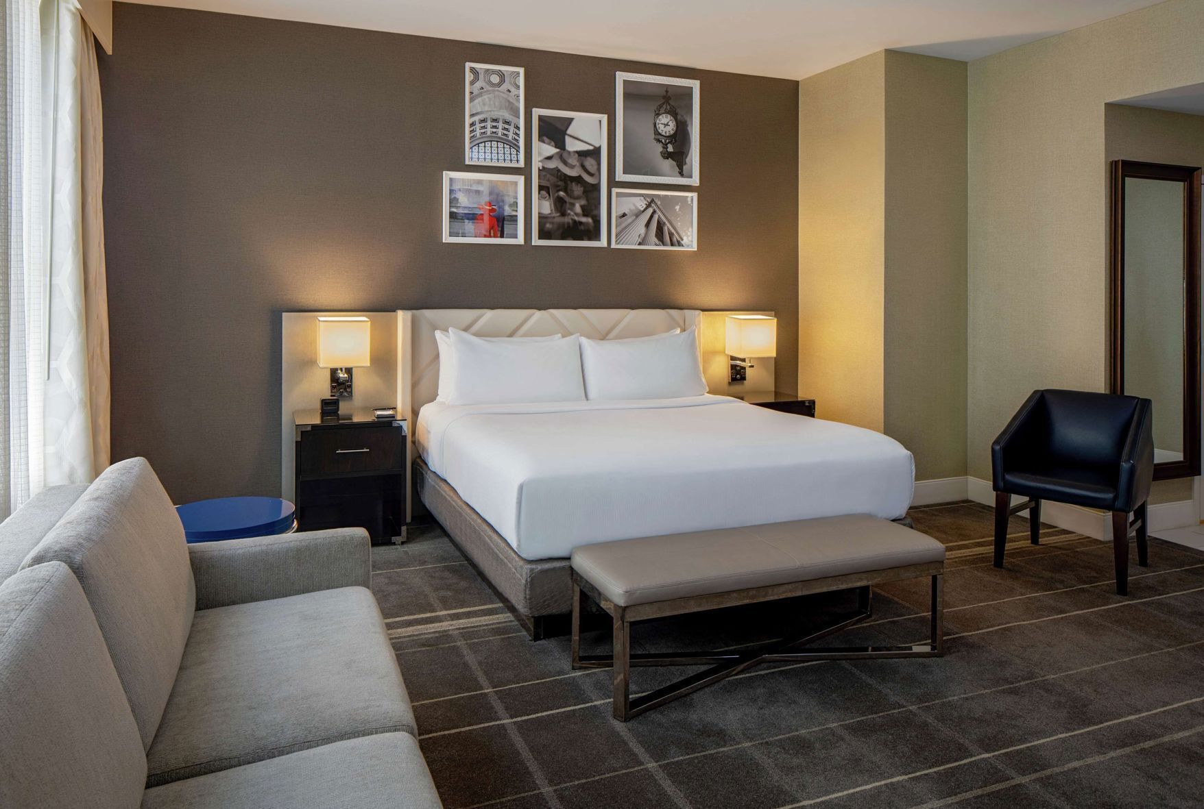 Premium bedding, down comforters, pillowtop beds, in-room safe