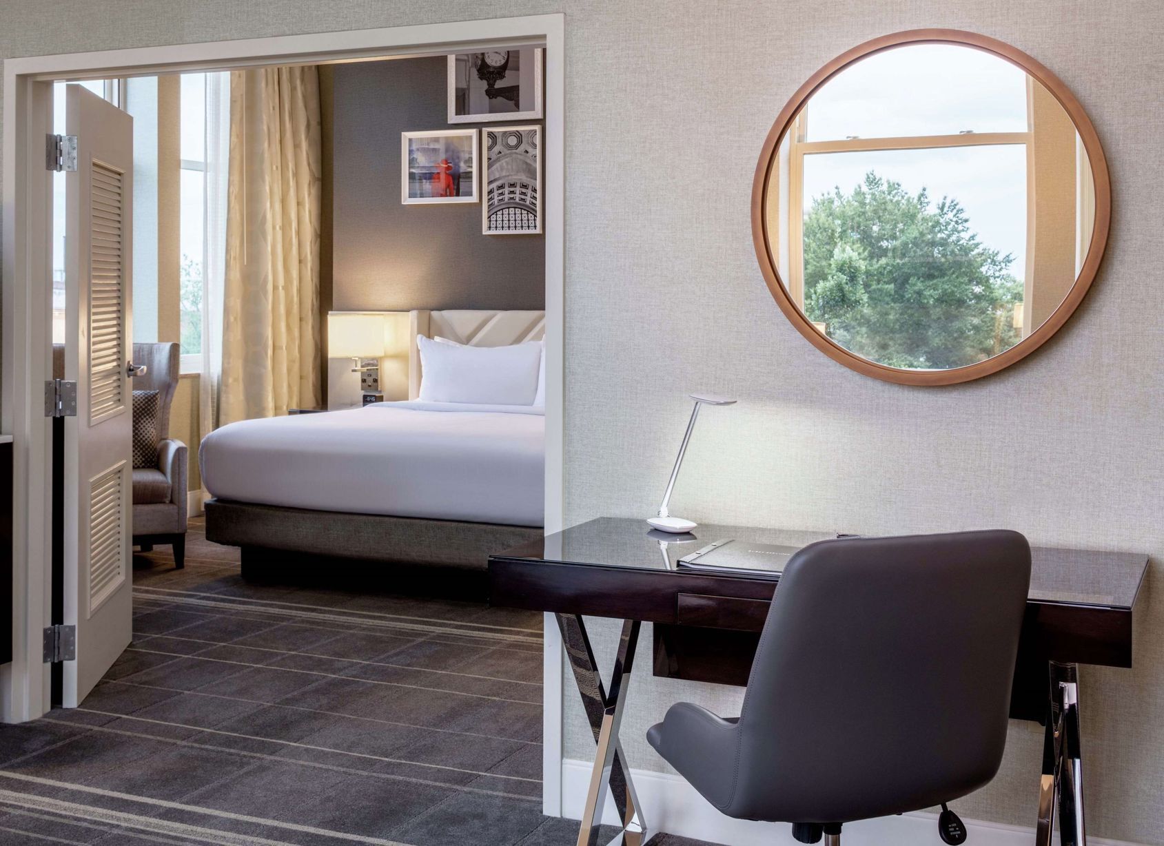 Premium bedding, down comforters, pillowtop beds, in-room safe