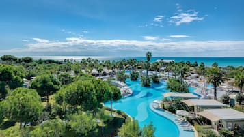 2 indoor pools, 5 outdoor pools, pool umbrellas, sun loungers