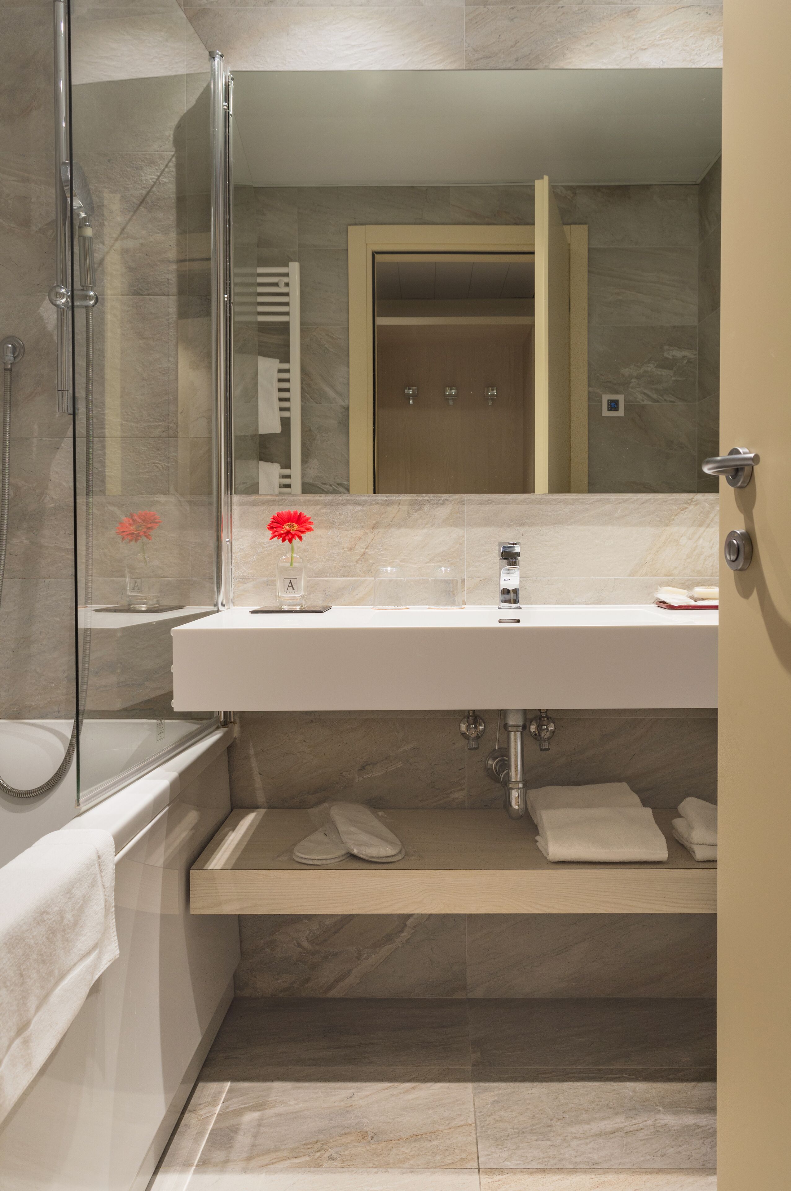 free toiletries, hair dryer, bidet, towels