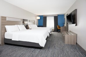 Pillow-top beds, desk, laptop workspace, blackout curtains