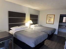 Desk, free WiFi, bed sheets