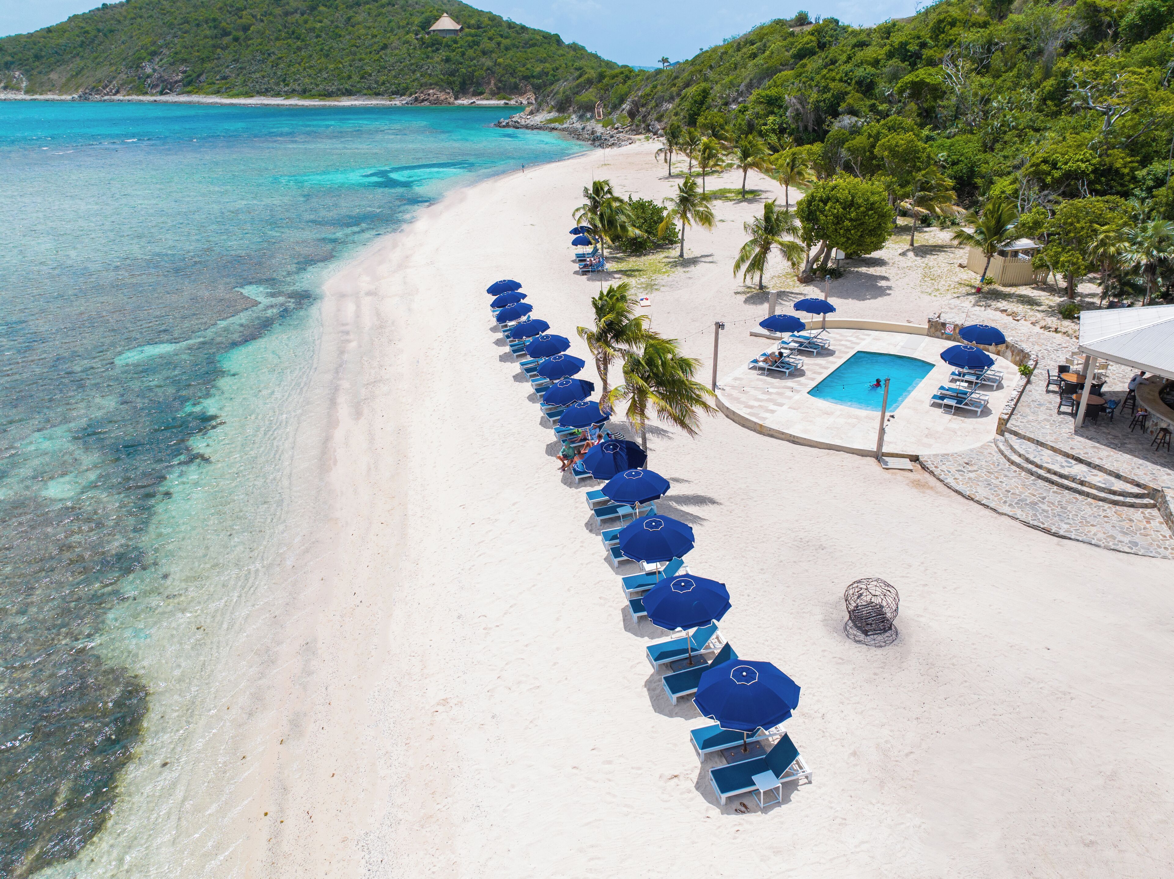 Private beach, free beach shuttle, free beach cabanas, sun-loungers