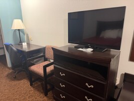 Pillowtop beds, desk, laptop workspace, iron/ironing board