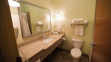 Desk, blackout drapes, iron/ironing board, WiFi (free)