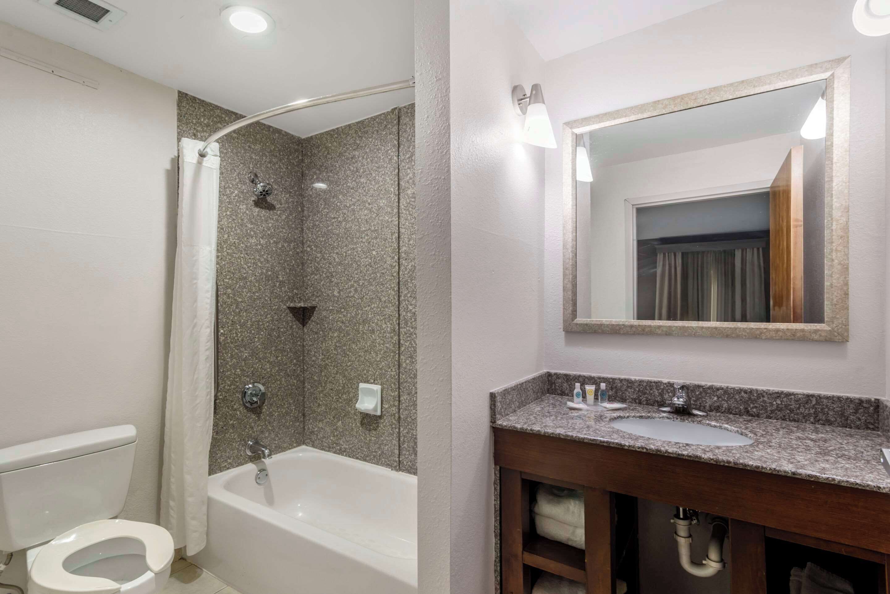 individually decorated, individually furnished, desk, blackout curtains