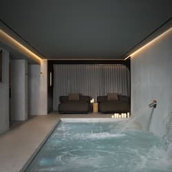 Indoor pool, sun loungers