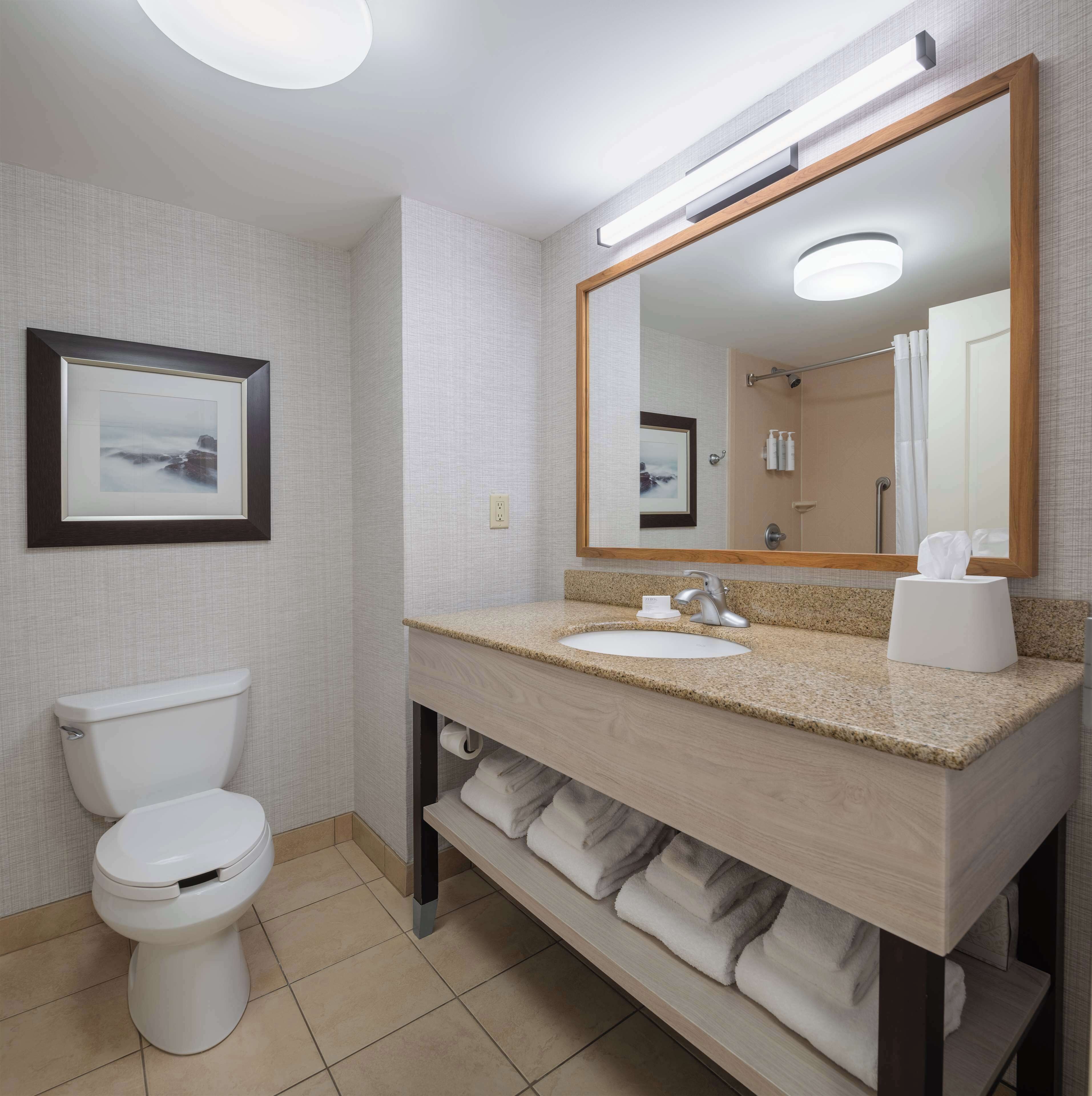 two queen beds non smoking | bathroom | combined shower/bathtub, hydromassage showerhead, free toiletries