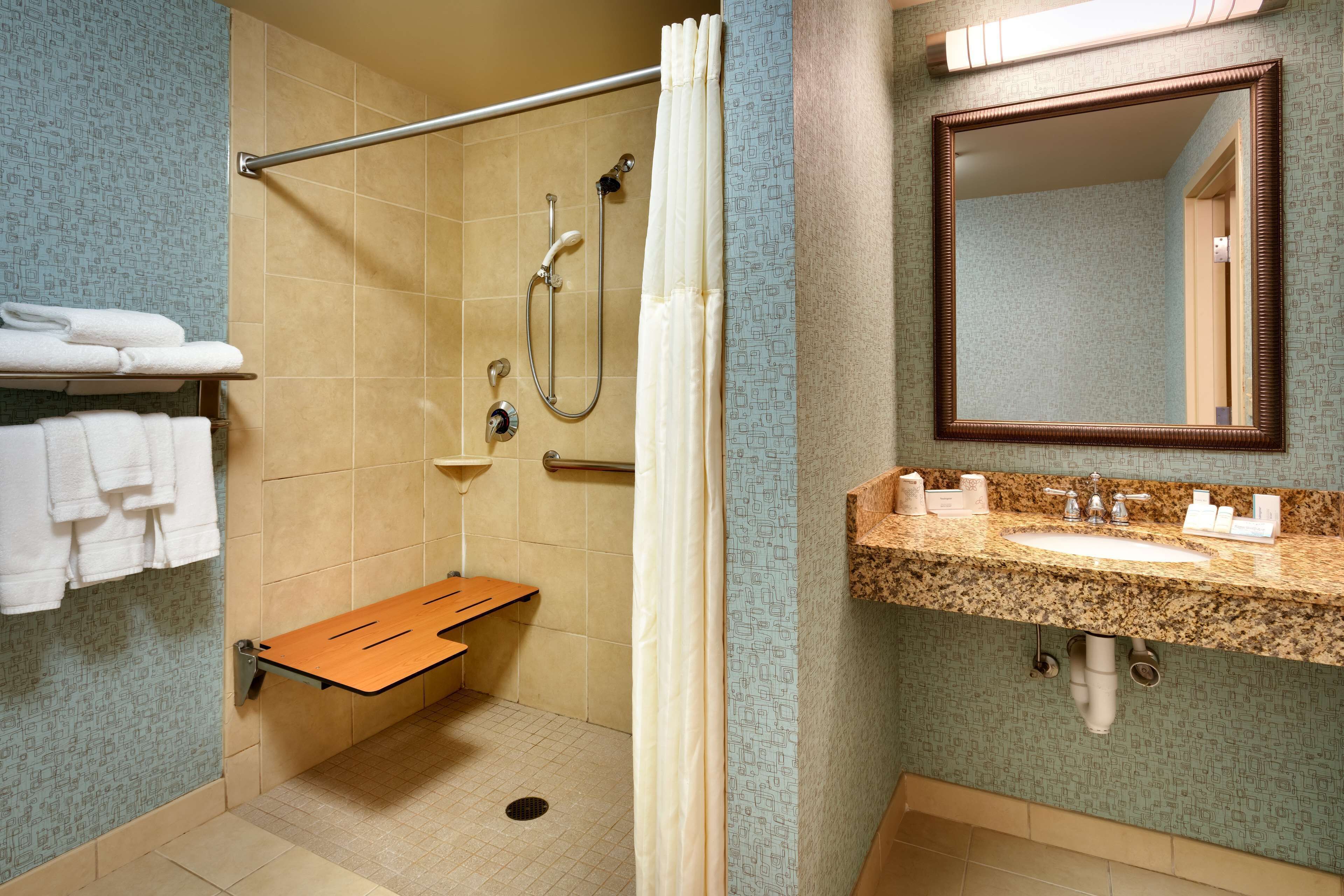 wheelchair accessible room, 1 king | bathroom shower