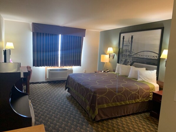 Desk, blackout curtains, rollaway beds, free WiFi