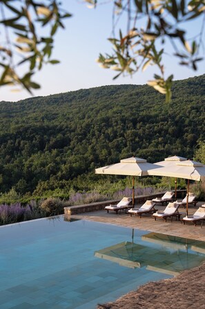 2 outdoor pools, open 8:30 AM to 6:30 PM, pool umbrellas, sun loungers - Castiglion del Bosco, A Rosewood Hotel (Montalcino)