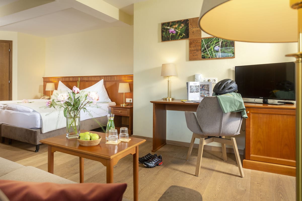 Superior Double Room, Balcony (Enzian) | Hypo-allergenic bedding available, in-room safe, desk, soundproofing