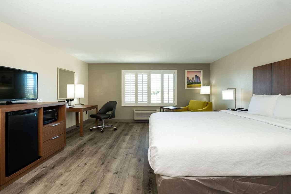 Habitación estándar, 1 cama de matrimonio grande, no fumadores, frigorífico y microondas | Escritorio, espacio para trabajar con un portátil, cortinas opacas