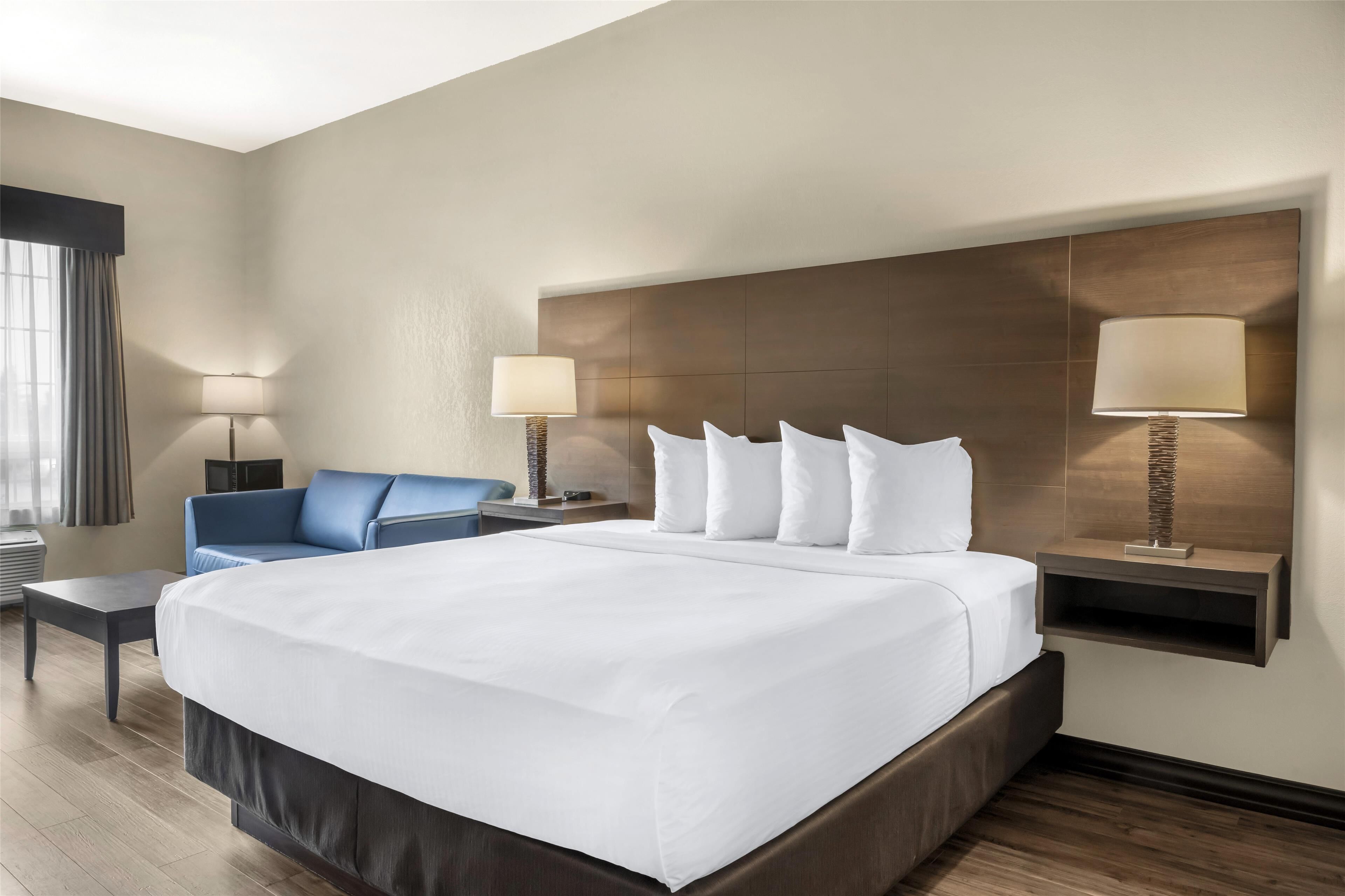 standard room, 1 king bed, non smoking, refrigerator & microwave (with sofabed) | desk, laptop workspace, blackout curtains, iron/ironing board