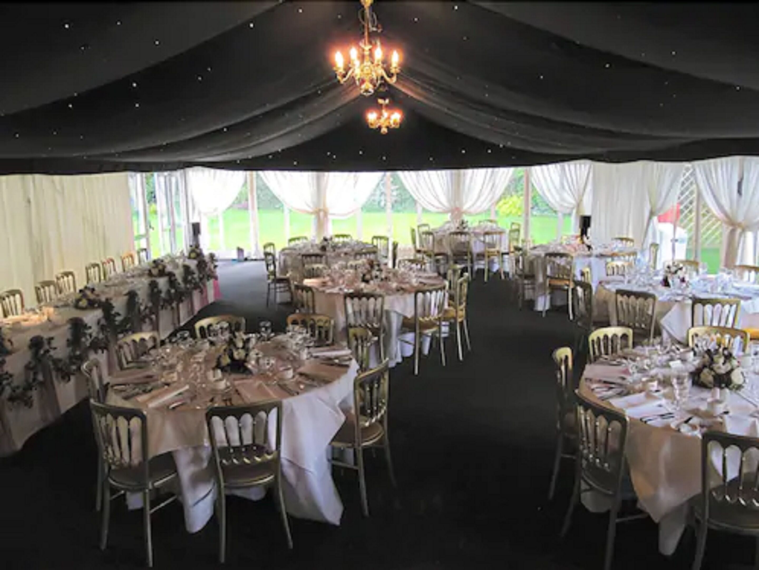 Outdoor banquet area